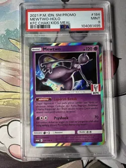 PSA 9 - 2021 POKEMON INDONESIAN - Mewtwo - 184/SM PROMO KFC CHAKI KIDS MEAL - Image 1