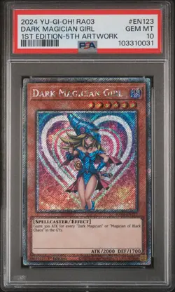 2024 YU-GI-OH! RA03-QUARTER CENTURY BONANZA #EN123 DARK MAGICIAN GIRL PSA 10 - Image 1