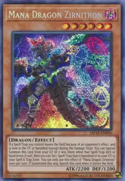 1 x Mana Dragon Zirnitron - MP19-EN090 - Prismatic Secret Rare - Unlimited Editi - Image 1