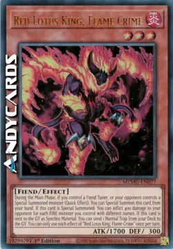 RED LOTUS KING, FLAME CRIME • Ultra R • MZMU EN077 • 1Ed • Yugioh! • ANDYCARDS - Image 1