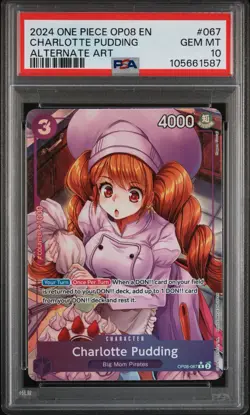 2024 ONE PIECE OP08-TWO LEGENDS ALTERNATE ART #067 CHARLOTTE PUDDING PSA 10 - Image 1