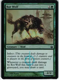 MTG Magic the Gathering Rot Wolf (90/155) Mirrodin Besieged NM FOIL - Image 1