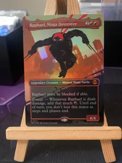 RAPHAEL, NINJA DESTROYER (BORDERLESS) 0218 TMNT MAGIC: THE GATHERING FOIL NM/M - Image 1