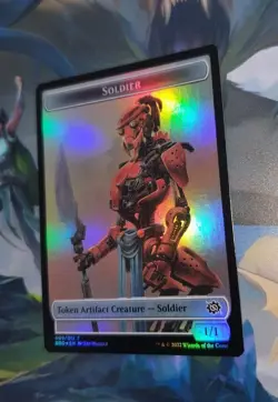 FOIL MTG Magic 009 Soldier Token Powerstone Token Double Sided The Brothers' War - Image 1