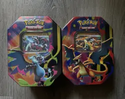 Pokemon Mega Charizard X and Y Tins Sealed Set of 2 - Image 1