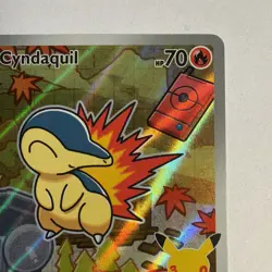 Pokemon Cyndaquil (47/77) Mega Evolution Promo LP HOLO - Image 3