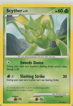 Scyther 49/100 Uncommon Stormfront Pokemon Moderately Played - Image 1