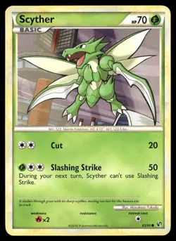 Scyther 65/90 Common HGSS Undaunted Pokemon Lightly Played - Image 1