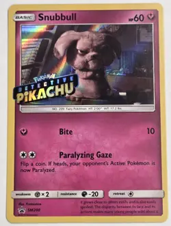 Snubbull SM200 Detective Pikachu Stamped SM Promos Holofoil Promo Pokemon TCG - Image 1