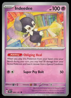 Indeedee 093/191 Uncommon Surging Sparks Pokemon Near Mint - Image 1