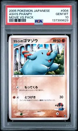 Pokemon Card Ash's Phanpy 004/019 Movie Comm VS Pack Promo PSA 10 GEM MINT - Image 1