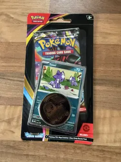 Pokemon TCG Mega Evolution Chaos Rising Single Blister Pack, Promo Card & Coin - Image 1
