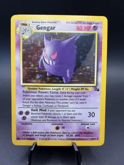 Pokemon TCG Fossil Unlimited 5/62 Gengar Holo Rare - Image 1