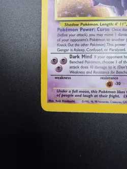 Pokemon TCG Fossil Unlimited 5/62 Gengar Holo Rare - Image 4