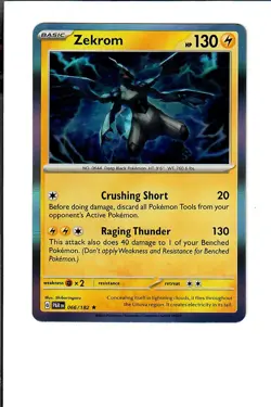Zekrom 066/182 Rare Paradox Rift Pokemon Holo Near Mint - Image 1