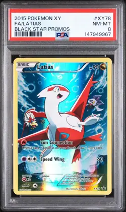 2015 POKEMON XY BLACK STAR PROMOS XY78 FULL ART/LATIAS PSA 8 NM-MT - Image 1