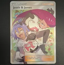 Pokemon TCG Jessie & James 68/68 Hidden Fates Ultra Rare Full Art Holo - Image 1