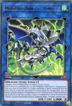 x3 Dragunity Knight - Romulus MGED-EN142 Rare Yugioh - Image 1