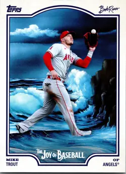 2025 Topps x Bob Ross: The Joy of Baseball #3 Mike Trout - Image 1