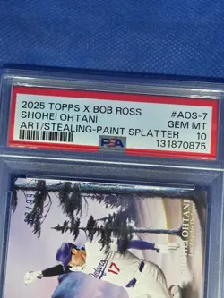 2025 Topps x Bob Ross SHOHEI OHTANI PSA 10 Art of Stealing Paint Splat card #/99 - Image 2