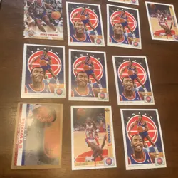 Isaiah Thomas Detroit Pistons NBA Basketball Lot of 16 cards Fleer Hoops NM/VG - Image 4