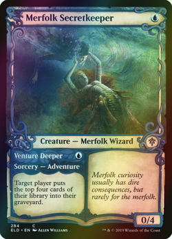 MTG Merfolk Secretkeeper // Venture Deeper Showcase Foil ** eld ** En - Image 1