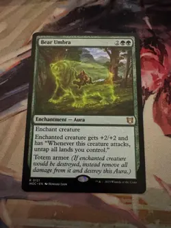 Bear Umbra 121 Rare Commander: Wilds of Eldraine Magic: The Gathering Near Mint - Image 1