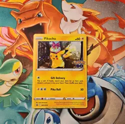 Pokemon Card Pikachu SWSH234 Pokemon Go Black Star Promo Holo TCG - Image 1