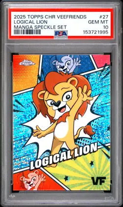 2025 TOPPS CHROME VEEFRIENDS MANGA SPECKLE SET #27 LOGICAL LION PSA 10 - Image 1