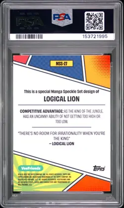 2025 TOPPS CHROME VEEFRIENDS MANGA SPECKLE SET #27 LOGICAL LION PSA 10 - Image 2