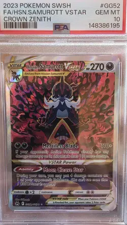 Pokemon Crown Zenith Hisuian Samurott VSTAR PSA 10 GG52/GG70 - Image 1