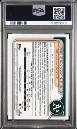 2024 Bowman Draft Josh Kuroda-Grauer Chrome True Gold Auto /50 PSA 9 - Image 2