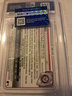 2020 Bowman Draft Chrome Cade Cavalli 1st Ed. Blue Ref Auto /20 Psa 10 - Image 3