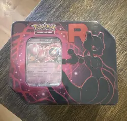 Pokemon TCG Team Rocket Tin Mewtwo ex 61 Cards Promo Booster English 2025 - Image 1