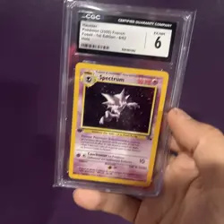 CGC 6 French Haunter 2000 Fossil - 1st Edition 6/62 Holo Pokemon Card - Image 1
