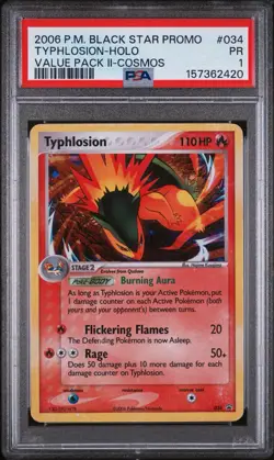 2006 Black Star Promo Typhlosion Cosmos Holo Rare Pokemon Card #034 - PSA 1 - Image 1