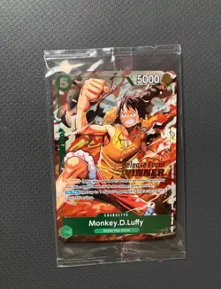 Monkey.D.Luffy P-135 Winner Stamp OP16 Pre-Release Event Promo Card Sealed - Image 1