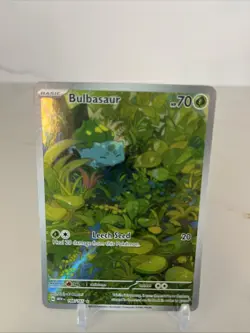 Pokemon TCG Bulbasaur Scarlet & Violet 151 Holo Illustration Rare Card 166/165 - Image 1