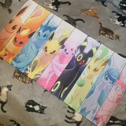 Eeveelutions Rubber Playmat Play Mat Tcg Gaming Trading Card Game Desk Pad - Image 1