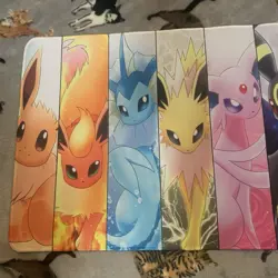 Eeveelutions Rubber Playmat Play Mat Tcg Gaming Trading Card Game Desk Pad - Image 2