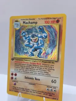 Machamp Holo Rare 1st Edition 8/102 1999 Registration Layer Shift Misprint - Image 2