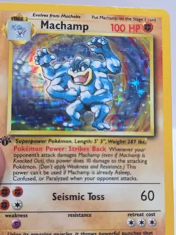 Machamp Holo Rare 1st Edition 8/102 1999 Registration Layer Shift Misprint - Image 3