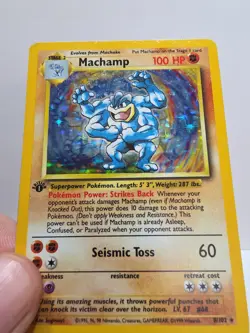Machamp Holo Rare 1st Edition 8/102 1999 Registration Layer Shift Misprint - Image 5