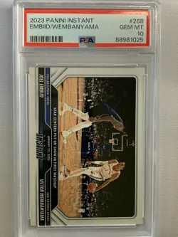 Panini Instant Joel Embiid Victor Wembanyama #268 PSA 10 /2944 RC Low Print Run - Image 1