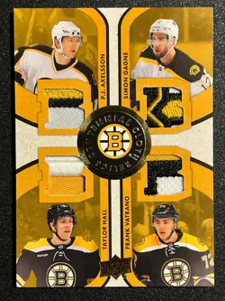 2023-24 UD Boston Bruins Centennial Quad Cloth Relics CCR4-GAHV Short Print 3/5! - Image 1
