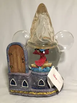 Disney Mickey Fantasia Music Box Vintage Snow globe Sorcerer's Apprentice Hat - Image 3