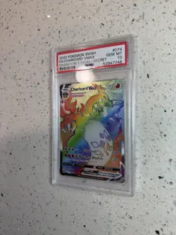 2020 POKEMON SWSH CHAMPIONS PATH 74/73 CHARIZARD VMAX RAINBOW PSA 10 - Image 3