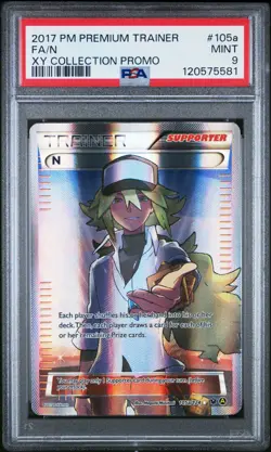 PSA 9 Pokemon2017 N 105a/124 XY Collection Alternate Art Full Art Holo Promo LP - Image 1