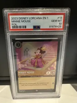 Lorcana PSA 10 Foil Minnie Mouse Princess 13/204 Disney Ch 1 - First Print - Image 1