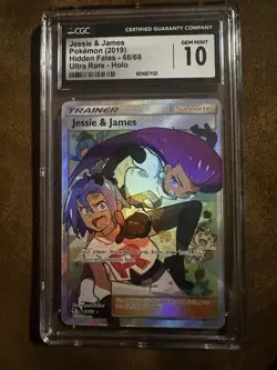 Pokemon TCG Jessie & James Hidden Fates Holo Full Art Ultra Rare 68/68 CGC 10 - Image 1